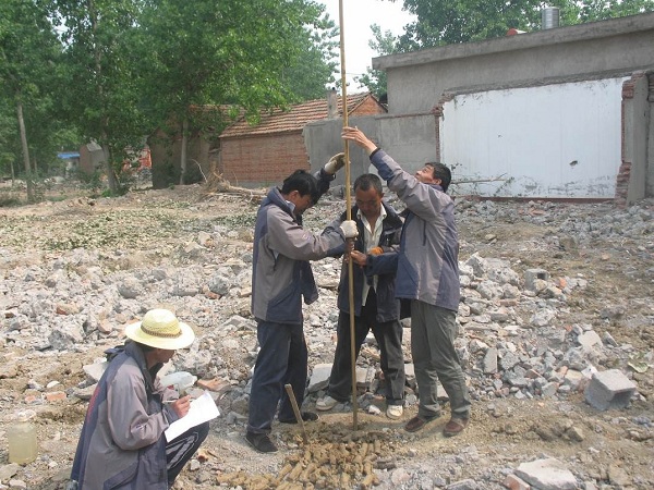 安徽泗县凤凰国际城项目考古勘探钻深孔现场